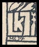 1908 Kozma Lajos (1884-1948): "Vergődés", klisé, papír kartonra kasírozva, jelzett a dúcon...