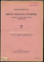 Istentisztelet Szent Jozafát püspök, a Szent unió vértanúja emlékére. A &quot;Keleti Egyház&quot; melléklete az I. évf. 9. számához. Miskolc,1934, k.n. 8 p. Kiadói papírkötés, borítón Dr. Etter Jenő (1897-1973) ügyvéd, Esztergom polgármestere bélyegzőjével és ráragasztott címkével, szakadt borítóval, lapok szélén szakadásokkal.