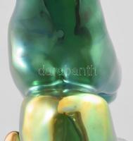 Zsolnay eozin mázas akt szobor, jelzett, hibátlan, m: 24,5 cm