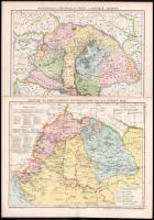 cca 1900 Vegyes történelmi térkép tétel, 4 db: Magyarország a honfoglalás végén, a krónikánk szerint, tervezte Dr. Márki Sándor, Nagy Lajos birodalma, rajzolta: Homolka József, Magyarország Mátyás király halálakor (1490), tervezte Márki Sándor, Magyar- Erdélyország Bethlen Gábor halála évében (1629), tervezte Márki Sándor, Pallas Nagy Lexikona, Bp., Posner-ny., 24×30 cmx4