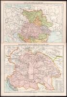 cca 1900 Vegyes történelmi térkép tétel, 4 db: Magyarország a honfoglalás végén, a krónikánk szerint...