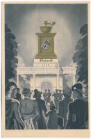 Franck kávé pavilonja az 1941. évi Budapesti Nemzetközi Vásáron, reklámlap. Klösz / Hungarian coffee advertisement s: Gebhardt (EK)