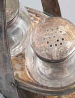 WMF Cromargan ezüstözött alpakka asztali fűszertartó, szegecsekkel rögzített, ívelt formájú füllel, ...