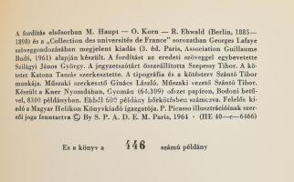 Publius Ovidius Naso: Átváltozások. Metamorphoses. Ford.: Devecseri Gábor. Pablo Picasso illusztráci...