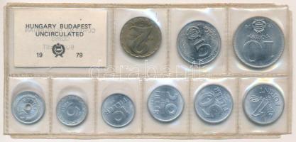 1979. 2f-10Ft (9xklf) érmés forgalmi sor viseltes fóliatokban T:UNC Adamo FO12