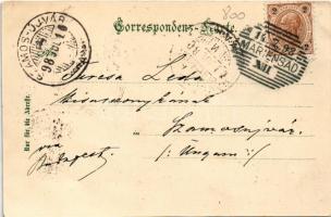 1898 (Vorläufer) Mariánské Lázne, Marienbad; Kreuzbrunnen / spa, horse-drawn carriage of Hotel Imper...