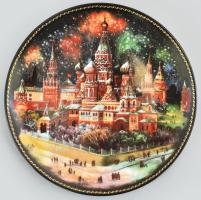 1991, orosz dísztál, mitológiai jelenettel, jelzett, sorszámozott, hibátlan, eredeti dobozában, d: 20 cm