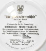 1987, Königszelt dísztál, "A vízimalom", jelzett, sorszámozott, hibátlan, eredeti dobozába...