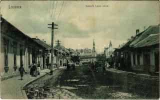 1909 Losonc, Lucenec; Kossuth Lajos utca, üzletek. Pollak Hermanné kiadása / street view, shops (fa)