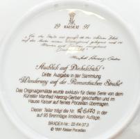 1991, Kaiser dísztál, "Tóparti kilátás", jelzett, sorszámozott, hibátlan, eredeti dobozába...
