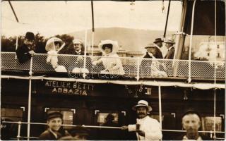 1910 Abbazia, Opatija; hajókirándulás / boat trip. Atelier Betty photo (EK)