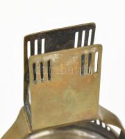 Art deco ezüstözött alpakka dohányzó szett, 3 db-os: gyufatartó-hamuzó, cigaretta- és szivarkínáló. ...