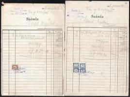 cca 1945 -1948 15 db okmánybélyeges számla, fejléccel