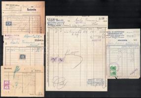 cca 1945 -1948 15 db okmánybélyeges számla, fejléccel