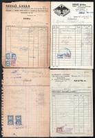 cca 1945 -1948 15 db okmánybélyeges számla, fejléccel