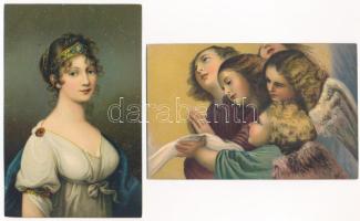 HÖLGYEK, FESTMÉNYEK - 6 db RÉGI főleg Stengel képeslap / LADIES, PAINTINGS - 6 pre-1945 mainly Steng...