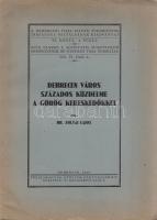 Zoltai Lajos:  Debrecen város százados küzdelme a görög kereskedőkkel. Debrecen, 1935. Stúdium Könyvkiadó Rt. (Városi nyomda, Debrecen.) 58 + [2] p. Egyetlen kiadás. Zoltai Lajos dolgozata a debreceni őslakos magyar tőzsérek és a török időkben kedvezményekhez jutó: egyszerűen görögnek nevezett - valójában görög, macedón, örmény és román származású - ortodox kereskedők XVII-XVIII. századi gazdasági konfliktusait dolgozza fel. A téma alapvető monográfiája.  (A Debreceni Tisza István Tudományegyetem I. osztályának kiadványai. VI. kötet, 4. füzet.) Fűzve, feliratozott kiadói borítóban. Jó példány, ritka.