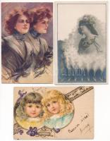 HÖLGYEK - 7 db RÉGI képeslap / LADIES - 7 pre-1945 postcards