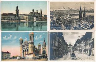 7 db RÉGI európai város képeslap, közte 1 modern / 7 pre-1945 European town-view postcards, including 1 modern