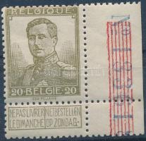 1912 Mi 93 ívszéli szelvényes bélyeg (falc az ívszélen / hinge on the margin)