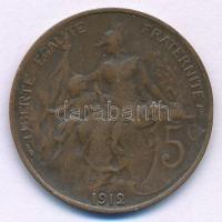 Franciaország 1912. 5c bronz T:XF,VF France 1912. 5 Centimes bronze C:XF,VF Krause KM#842