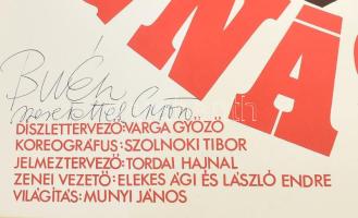 cca 1985 Hököm Színpad - Mágnás Miska előadás plakátja, a plakát tervezője és az előadás díszletterv...