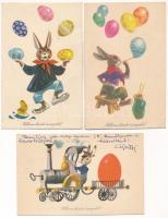 40 db MODERN magyar retro grafikai húsvéti üdvözlő képeslap. Képzőművészeti Alap / 40 modern Hungarian retro Easter greeting graphic postcards