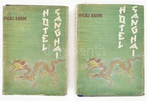 Vicki Baum: Hotel Sanghai I-II. Ford.: Szalay Gyula. Bp., 1943, Hungária. IV. kiadás. Kiadói félvászon-kötések, kiadói papír védőborítóban, az I. kötet kopott, foltos borítóval, javított kötéssel és gerinccel, sérült, javított papír védőborítóval, a II. kötet kopott, foltos borítóval, sérült, javított papír védőborítóval.