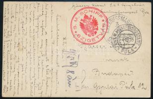 1915 Tábori posta képeslap / Field postcard S.M. SCHIFF SZIGETVÁR