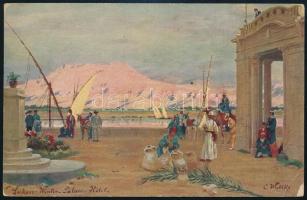 1918 Tábori posta képeslap / Field postcard "S.M. Boot 54"