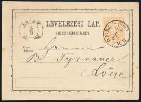 1873 2kr díjjegyes levelezőlap / PS-card HRADEK / LIPTÓ M. - Lőcse