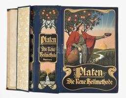 Platen, M[oritz]: Die neue Heilmethode Lehrbuch der naturgemäßen Lebensweise, der Gesundheitspflege und der arzneilosen Heilweise ein Haus und Familienschatz für gesunde und kranke. Ügynöki bemutatópéldány! Berlin - Leipzig - Wien - Stuttgart, ,Deutsches Verlagshaus Bong & C., 1 sztl. + 4 p.+1 t.+1-32+193-208+593-608+641-656+721-736+881-896+977-992+2+1011-1024+1265-1280+1361-1376+1889-1951+1 p.+26 p.+ I-XI+XIII t. +VII+1-16+97-128+657-672+721-736+849-888 p.+20 p. V-XV t. +6 p.+1 sztl. Szemléltető táblákkal. Korabeli kopott egészvászon-kötés, az férfi szemléltető tábla egyik feje leszakadt, de a fej meg van. Ritka!