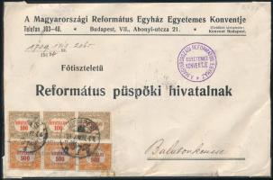 1924 Levél 6 db Hivatalos bélyeggel / Cover with Official stamps &quot;BUDAPEST&quot; - Balatonkenese