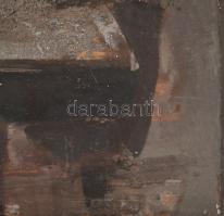 Fejér Csaba (1936-2002): Csendélet ecsetekkel. Olaj, farost, jelezve balra lent. 35x68 cm Üvegezett ...