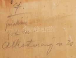 Felekiné Gáspár Anni (1902-1992): Csendélet Unicum üveggel, 1947. Olaj, falemez, jelezve balra lent....