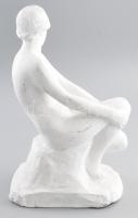 Gabay László (1897-1952): Art-deco női akt. Szoborterv. Restaurált, fehérre festett, jelzett, kopott...