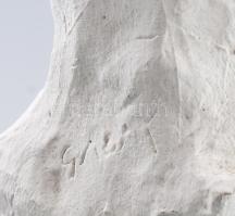 Gabay László (1897-1952): Art-deco női akt. Szoborterv. Restaurált, fehérre festett, jelzett, kopott...