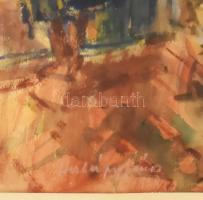 Halápy János (1893-1960): Füredi uszodában, 1938. Akvarell, pasztell, papír, jelezve balra lent. Hát...