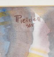 Pleidell János (1915-2007): Balatoni fények, 1985. Akvarell, papír, jelezve jobbra fent. Üvegezett f...