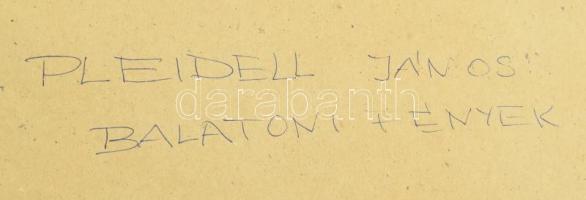 Pleidell János (1915-2007): Balatoni fények, 1985. Akvarell, papír, jelezve jobbra fent. Üvegezett f...