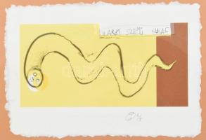 Wahorn András (1953-): Három szemű kukac. Computer print, merített papír, jelzett, számozott (6/5), ...