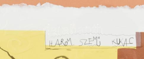 Wahorn András (1953-): Három szemű kukac. Computer print, merített papír, jelzett, számozott (6/5), ...