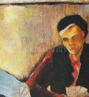 Kohut Mihály (-): Kártyázók. Olaj, vászon, jelzett, hátoldalán autográf felirattal. Fakeretben, 24,5...