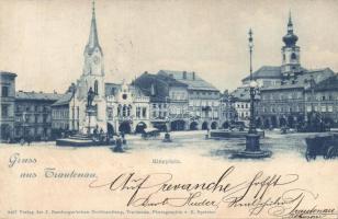 1899 Trutnov, Trauteanu; Ringplatz / square with Hotel