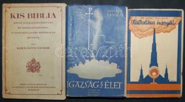 1927-1941 3db vallási témájú könyv: Kis Biblia, Igaszság és Élet illetve Katholikus iránytű mind a három jó állapotban
