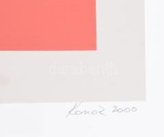 Konok Tamás (1930-2020): Geometrikus kompozíció (sine loco et anno), 2000. Szitanyomat, papír, jelze...