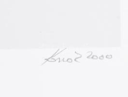 Konok Tamás (1930-2020): Konstruktív kompozíció (sine loco et anno), 2000. Szitanyomat, papír, jelze...