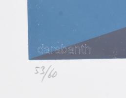 Konok Tamás (1930-2020): Kompozíció vörössel (sine loco et anno), 2000. Szitanyomat, papír, jelzett....