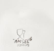 Hamburg gyümölcskínáló tál. Mázas fajansz, jelzett, kopással, d: 31 cm