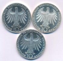 NSZK 1972F,G,J 10M Ag "Müncheni Olimpia - Stadion" (3xklf) T:AU (PP) FRG 1972F,G,J 10 Mark...